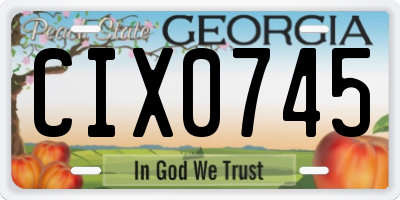 GA license plate CIX0745