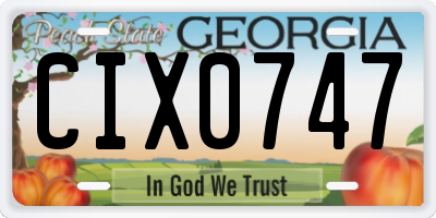 GA license plate CIX0747