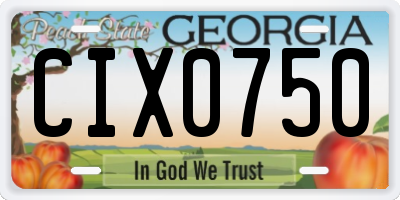 GA license plate CIX0750
