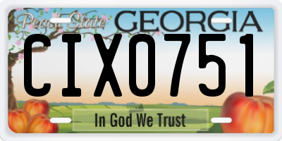GA license plate CIX0751