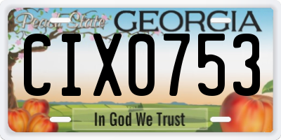 GA license plate CIX0753