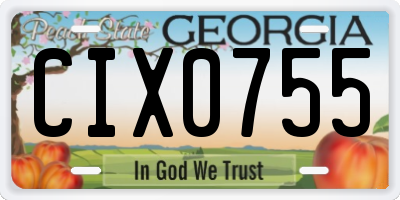 GA license plate CIX0755