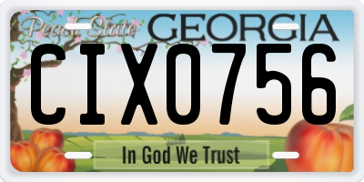 GA license plate CIX0756