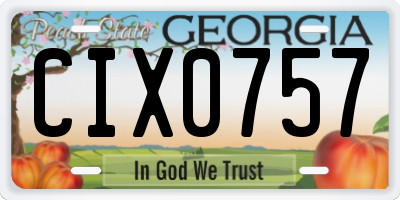 GA license plate CIX0757