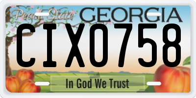 GA license plate CIX0758