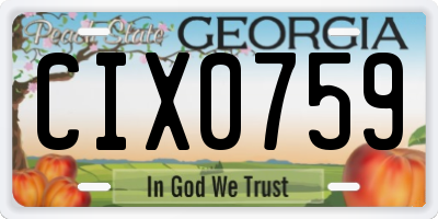 GA license plate CIX0759