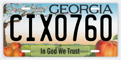 GA license plate CIX0760