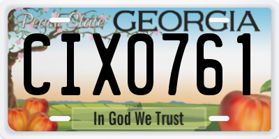 GA license plate CIX0761