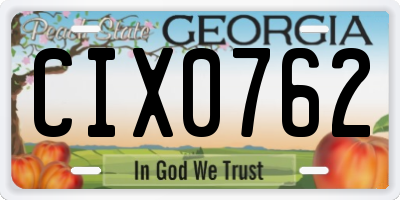 GA license plate CIX0762