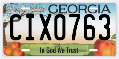 GA license plate CIX0763