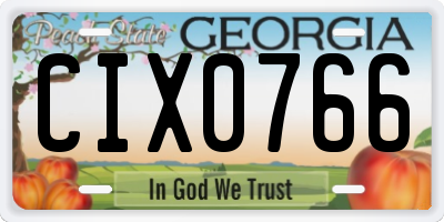 GA license plate CIX0766