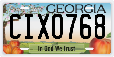 GA license plate CIX0768