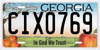 GA license plate CIX0769