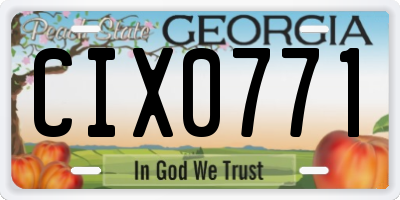 GA license plate CIX0771