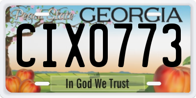 GA license plate CIX0773