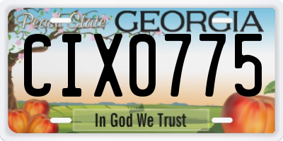 GA license plate CIX0775
