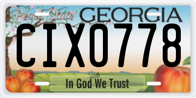 GA license plate CIX0778