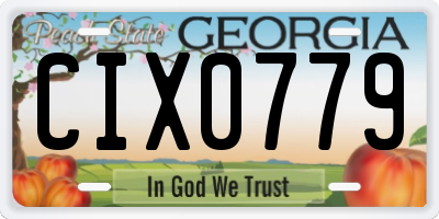 GA license plate CIX0779