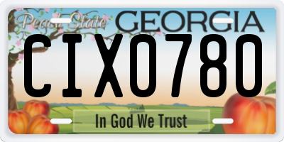 GA license plate CIX0780