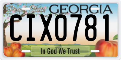GA license plate CIX0781