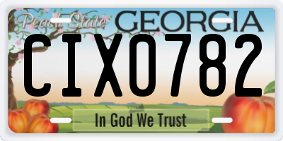 GA license plate CIX0782