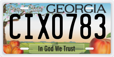GA license plate CIX0783