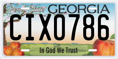 GA license plate CIX0786