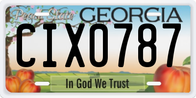 GA license plate CIX0787