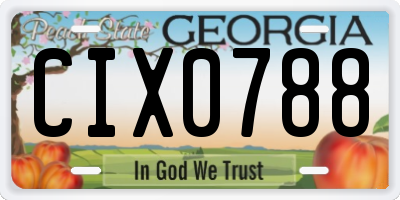 GA license plate CIX0788