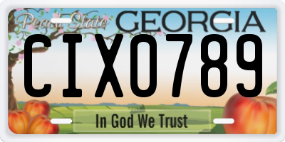 GA license plate CIX0789