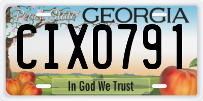 GA license plate CIX0791