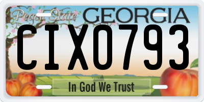 GA license plate CIX0793