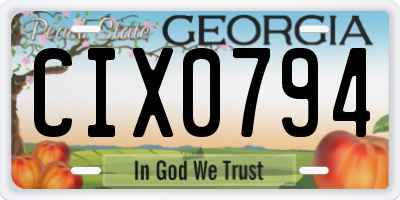 GA license plate CIX0794