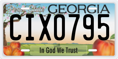GA license plate CIX0795