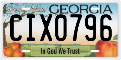 GA license plate CIX0796