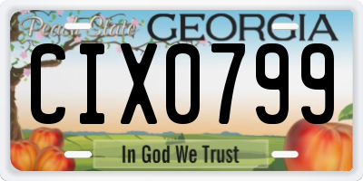 GA license plate CIX0799