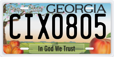 GA license plate CIX0805