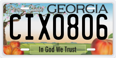 GA license plate CIX0806