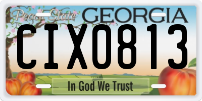 GA license plate CIX0813