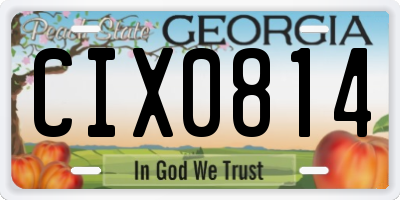 GA license plate CIX0814