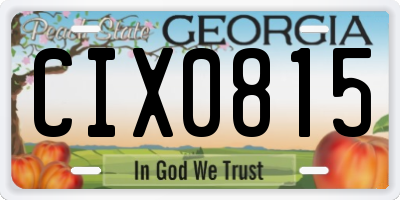 GA license plate CIX0815