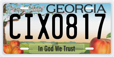 GA license plate CIX0817