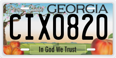 GA license plate CIX0820