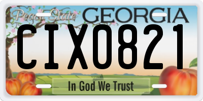 GA license plate CIX0821