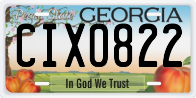GA license plate CIX0822