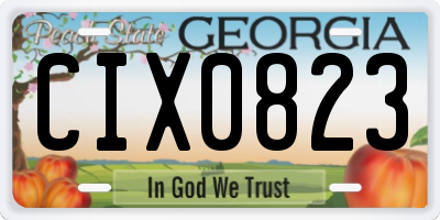 GA license plate CIX0823