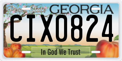 GA license plate CIX0824