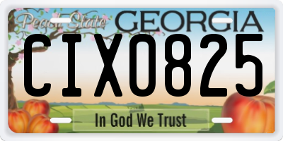 GA license plate CIX0825