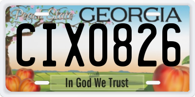 GA license plate CIX0826