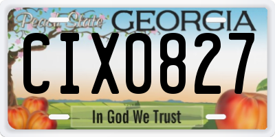 GA license plate CIX0827